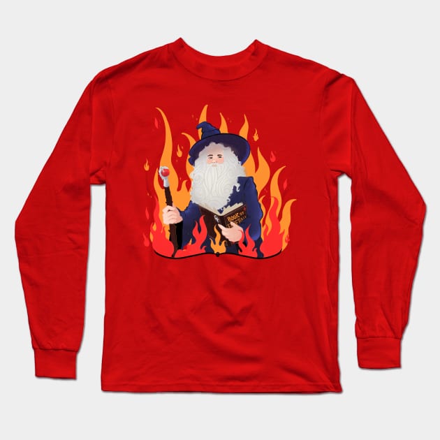 All You Need is Fireball! Fireball Wizard Design Long Sleeve T-Shirt by eseryesimdraws